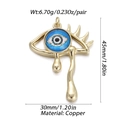 Golden Evil Eye pendant in copper with blue eye motif and detailed size measurements - YSN033-09 (Blue Teary Eye Gold Decor)