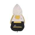 Waterproof tricolor pet raincoat with yellow pocket and adjustable drawstring for dogs - S / Yellow