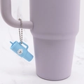 Light blue silicone mini cup keychain with cloud smiley face for tumbler handles - Blue Cloud Cup Bead Chain