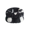 Plush black flannel wristband with white polka dot pattern for washing face - Black and White Polka Dots