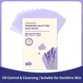 Salviette assorbi sebo alla lavanda in scatola portatile da 100 fogli per pelli sensibili - Controllo dell'Olio Lavanda (Lucido)