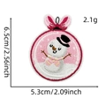 Detailed view of pink Christmas snowman embroidery patch showing 6.5cm size and 2.1g weight - Snowman 8#