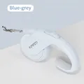 Retractable blue-grey dog leash with ergonomic handle and stainless steel hook - Blue Grey / 3M
