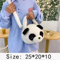 Cartoon panda plush shoulder bag with fluffy ears and strap, size 25x20x10 cm - Style 9 Panda Shoulder Bag