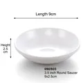 White melamine 3.5 inch round dipping sauce dish with 9cm diameter and 2.5cm height - 3.5 Inch Round Dish