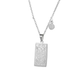 Macro shot of silver Gemini tarot pendant with stainless steel chain on white background - Gemini - Silver (ZJ3819)