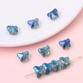 Glänzende irisierende blaue Schmetterlingsglasperlen für DIY handgefertigten Schmuck - Schmetterlingsstil (3#) / 20 Stk./Packung / Lila