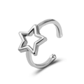 Minimalistischer silberner Stern-Ohrclip mit hohlem Pentagramm-Design ohne Ohrlöcher - Stern (X415)
