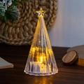 Mini glowing crystal Christmas tree LED night light for desktop holiday decoration - Transparent Stripes