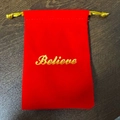 Christmas red velvet Believe drawstring bag with golden lettering for holiday decor - Red Velvet Bag