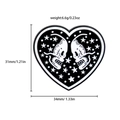 Spilla gotica in smalto a forma di cuore con scheletro bianco e nero per Halloween - Doppio Scheletro Cuore