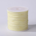 0.8mm light yellow braided nylon cord on white spool for jewelry making accessories - Beige