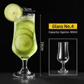 Tall 400ml tulip-shaped glass cocktail hurricane cup with elegant curved stem design - Style 4 Juice Glass