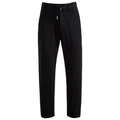 Dettaglio della vita elastica con coulisse e delle tasche laterali sui pantaloni neri da uomo - S / Righe Verticali Nero