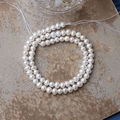 Fil de perles d'eau douce blanches de 5mm pour création de bijoux faits main - Blanc Naturel