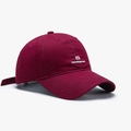 Washed dark red baseball cap with white 8 embroidery and adjustable cotton canvas strap - Adjustable / Burgundy