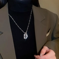 Minimalist silver butterfly adjustable necklace with cross pendant on elegant model - Silver Cross Style (7#)