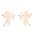 Rose gold Cupid arrow stud earrings in polished stainless steel for women and girls - Cupid / Rose Gold