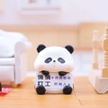 Cute panda handlebar ornament with white sign and motivational text for bikes - 1188-39 Dedicated Bear Sign