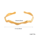 Minimalist 18k gold plated stainless steel wave bangle bracelet with 0.6cm width - Gold Thin Wave