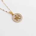 Collier pendentif étoile de mer doré avec cristaux blancs et chaîne en acier - Or-Pendentif Étoile de Mer Zirconia