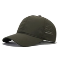 Army green quick-dry baseball cap with laser-cut ventilation holes for sun protection - One Size / Army Green