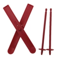 Red plastic Christmas sleigh accessory kit including sled runners and support poles - Mini Ski Strip / Red
