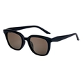 Lunettes de soleil œil-de-chat à monture noire brillante et verres polarisés marron - Monture Noire Verres Thé (C1-2)