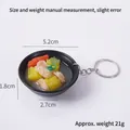Porte-clés mini bol de soupe au maïs réaliste avec anneau argenté pour sacs et clés - Soupe de Maïs et Côtes - Porte-clés