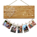 Holz-Fotodisplay mit herzförmigem Fadendesign und Holzklammern für die Wanddekoration - Freunde Wie Sterne Stil (DZH3515) / 1 Stück/Packung (Verpackt)