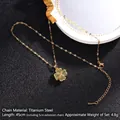 Gold-plated titanium steel spinning clover necklace with green zircon crystals - Rotating Style 2/Green Clover