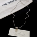 Collana minimalista in acciaio inossidabile argento con un grande ciondolo a sfera lucida - Collana - Argento / Argento