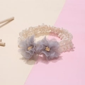 Fascia elastica in pizzo per neonati con fiori in rete grigia e dettagli gialli - Grigio