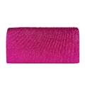 Bolso de noche plisado elegante en color fucsia brillante con purpurina para mujer - Rosa Rojo