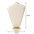 Beige velvet jewelry stand with gold metal frame for rings and necklaces, 32cm height - Large Heart Padding / Beige