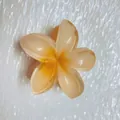 Pince à cheveux fleur de frangipanier 8cm dégradé orange jaune pour coiffure femme - Vert Clair et Jaune