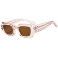 Champagne square punk sunglasses with thick frames and wide temples for women - Light Brown Tea Lens(C05)