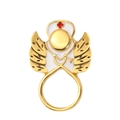 Nurse angel enamel brooch with stethoscope eyeglass holder in gold and white finish - Angel Wings Nurse Hat Hanger