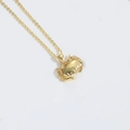 Polished golden crab pendant necklace with fine chain for women ocean jewelry style - Gold Crab