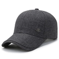 Men's dark gray baseball cap with fine knitted texture and small metal logo detail - Adjustable / Light Gray