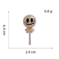 Dettaglio ricamo patch lecca-lecca fantasma di Halloween, dimensioni 6.4x2.9cm - Toppa di Halloween 2# (Fantasma Lecca-lecca)
