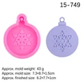 Pink and purple snowflake silicone molds for Christmas ornaments with hanging hole design - Style 4-Snowflake Tag / Pink