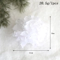 Sparkling white Christmas flower ornament with silver glitter for holiday tree decoration - White Glitter Donut Ornament