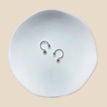 U-shaped stainless steel nipple rings with flower pendant and red gemstone - Red Flower Pendant (23071927)