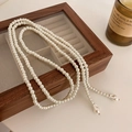 White Long Artificial Pearl Necklace