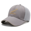 Grey mesh baseball cap with Sunshine gold wheat embroidery and breathable back panel - Gray