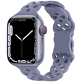 Correa de silicona calada color púrpura Morandi para Apple Watch Series 7 render 3D - Gris Lavanda