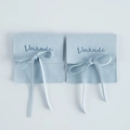 Light blue microfiber jewelry pouch with ribbon bow and soft velvet texture - Light Blue