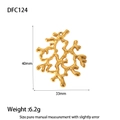 Technical drawing of a 18k gold plated coral branch pendant with 40mm x 33mm dimensions - Gold Coral Branch (DFC124)