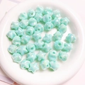 Light turquoise star beads with pearlescent finish in a white ceramic bowl - 16mm (Hole approx 2.5mm) / Light Green